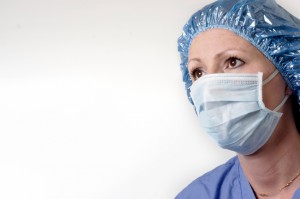 Lady Surgeon on white background
